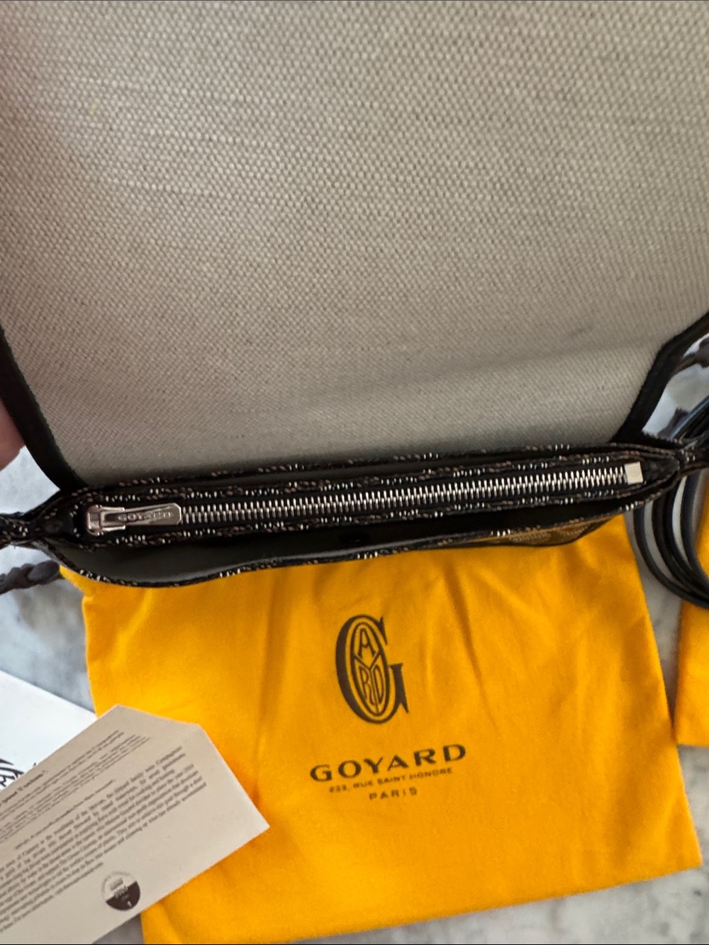 Goyard Plumet crossbody purse bag card Holder Detachable Strap black leather - Picture 10 of 16